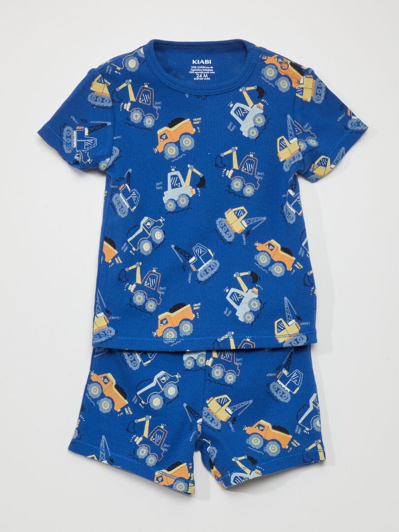 Conjunto de pijama de camiseta y pantalón corto - 2 piezas - AZUL