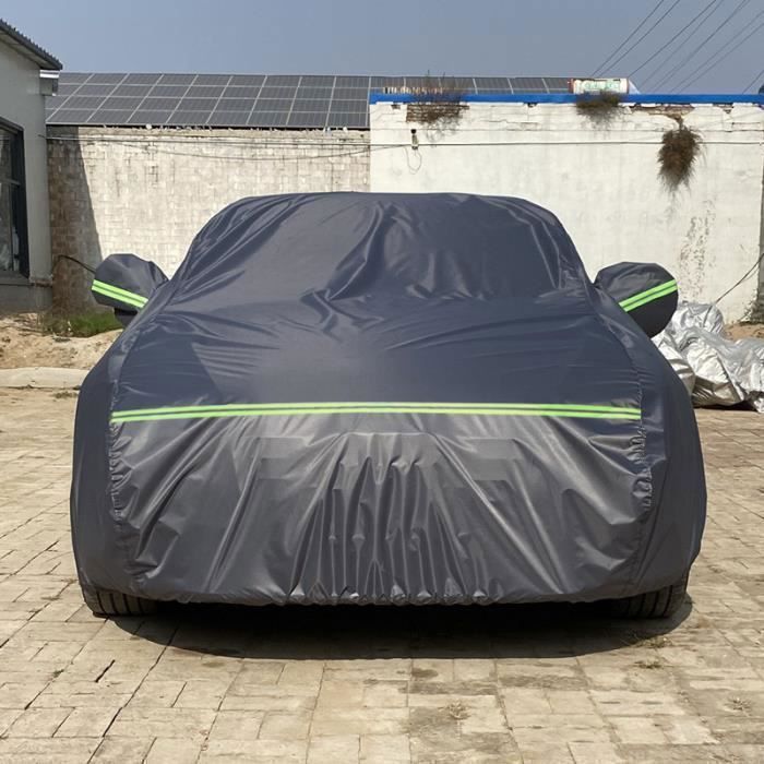 Funda para coche de tela Oxford gruesa, protección solar, contra la lluvia y la nieve, tela Oxford antienvejecimiento, color negro, 485 x 140 x 120 cm.