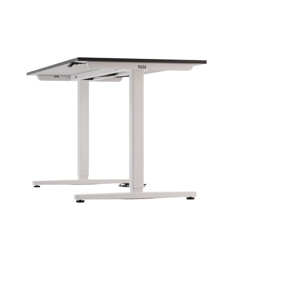 Birou reglabil electric pe înălțime Desk Basic, alb-argintiu