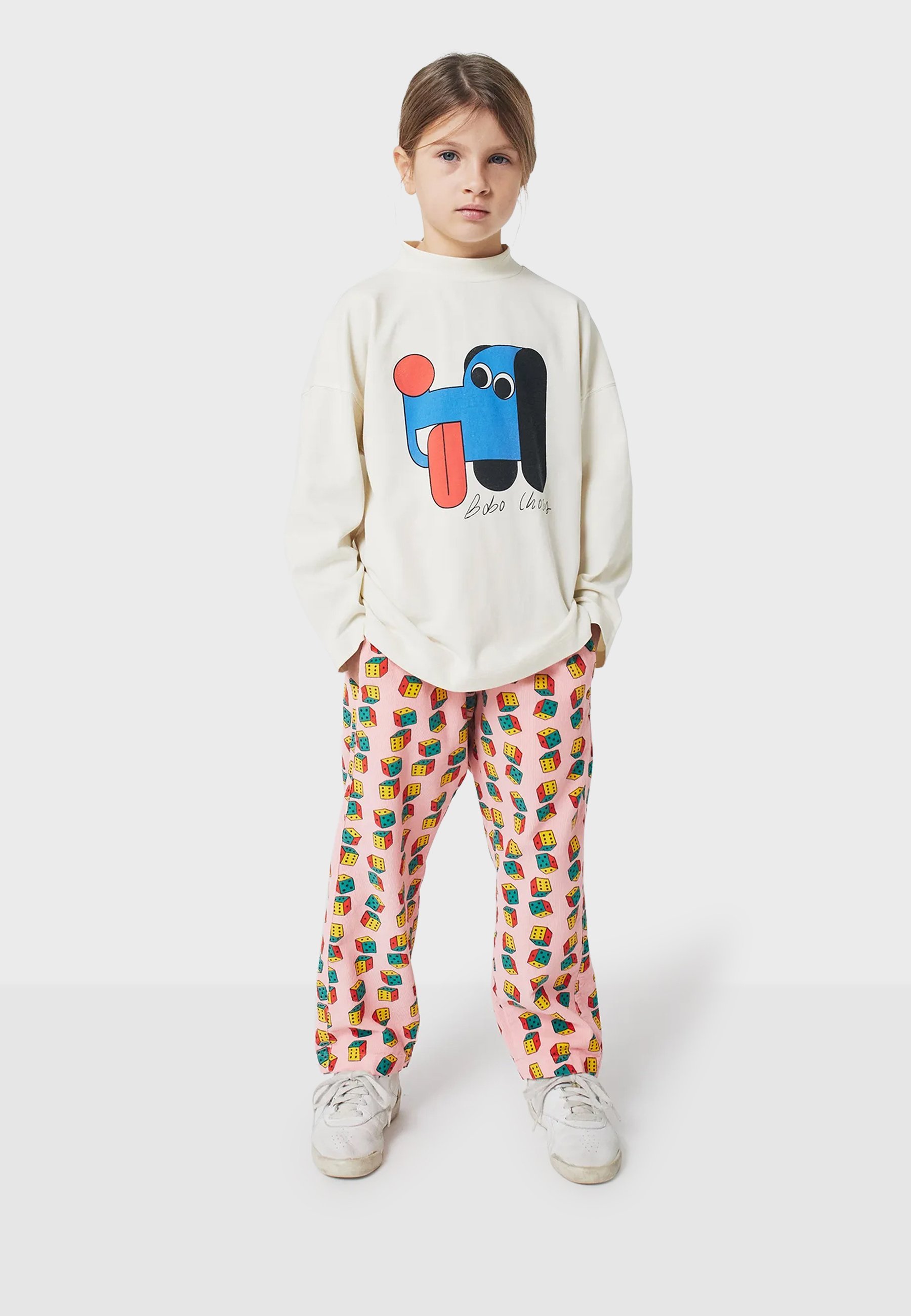 Bobo Choses T-shirt unisexe à manches longues DOGGY MATE - Blanc cassé