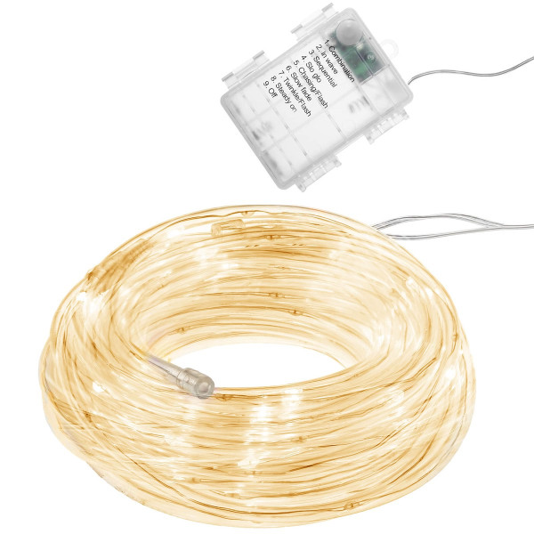 Wąż świetlny 50 Led biały ciepły 5m z programatorem IP44