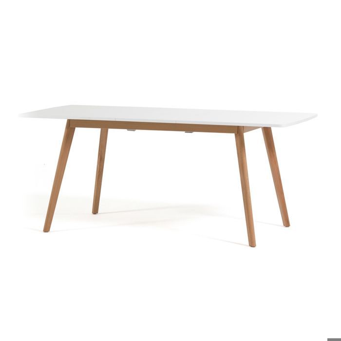 Dining set - RUBEN - Extendable table - 6 TANIA chairs - Faux leather - Scandinavian design