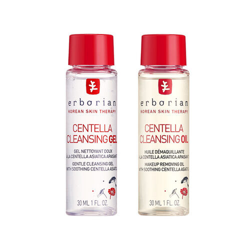 Coffret de voyage coréen double nettoyage — nettoyant huile et gel