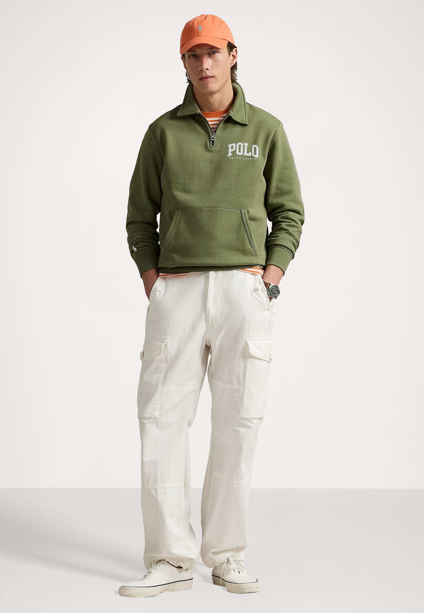 Polo Ralph Lauren sweatshirt met logo en kraag - Sweatshirt - boomgroen