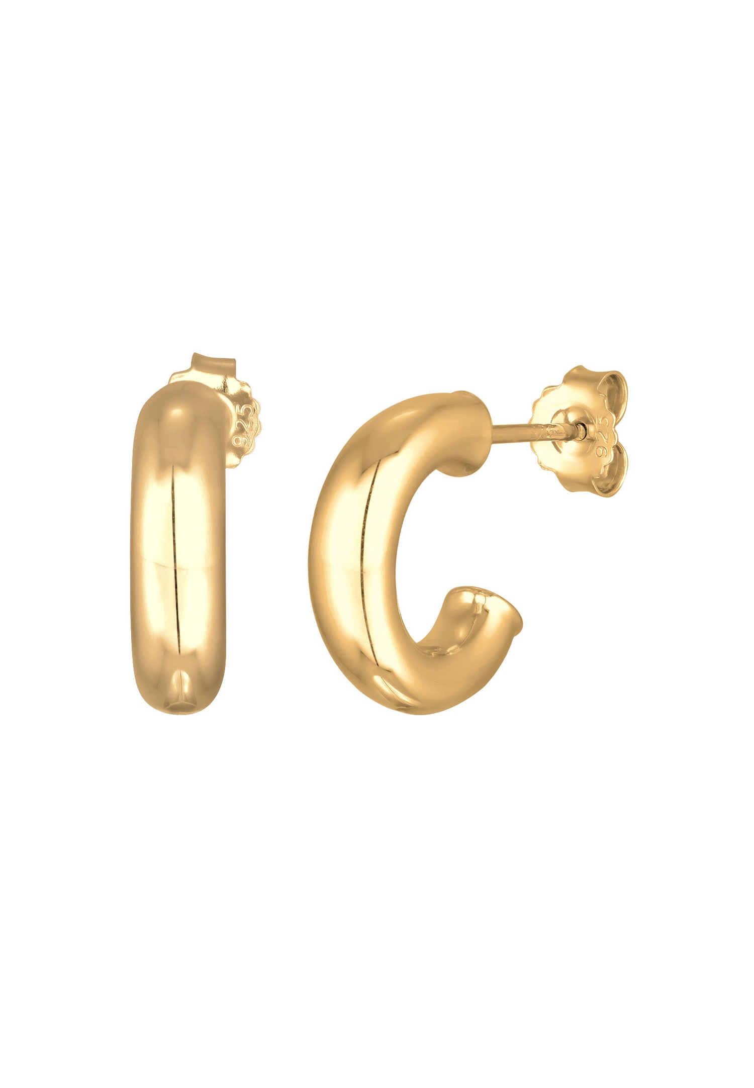 Elli Femmes Créoles Connecteur Chunky en Argent Sterling 925