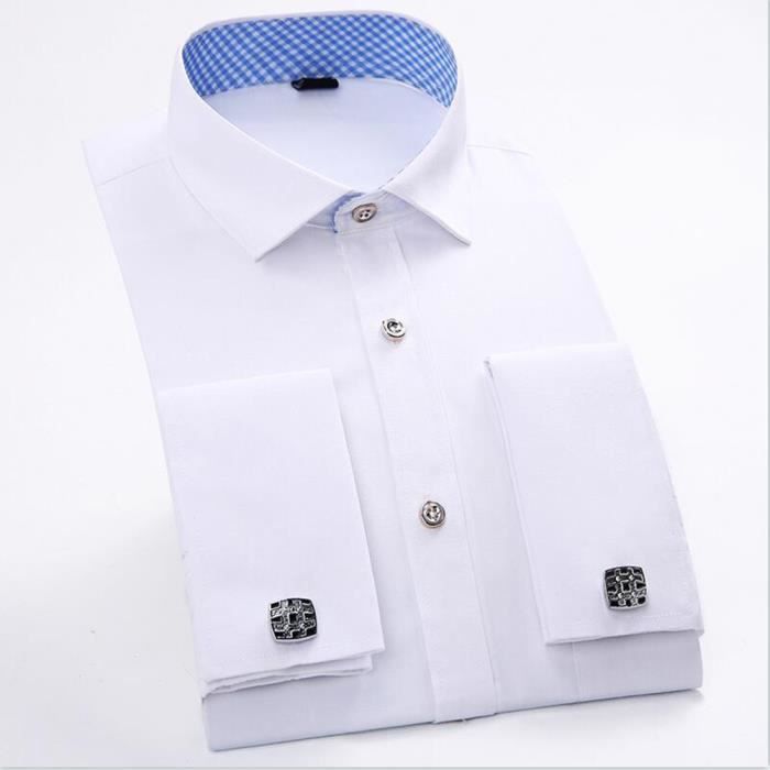 Camisa casual de manga larga para hombre, color liso, cierre de botones.