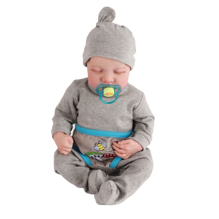 Muñecas Reborn de 19 pulgadas, muñecas realistas de silicona suave para recién nacidos durmiendo.