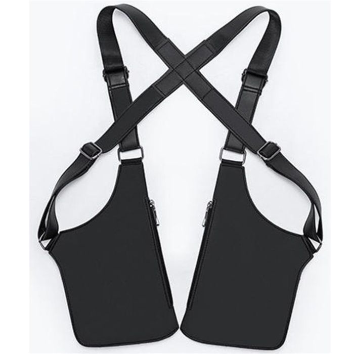 Bolso bandolera ajustable para hombre y mujer, con sistema antirrobo y correa ajustable oculta. (Negro)