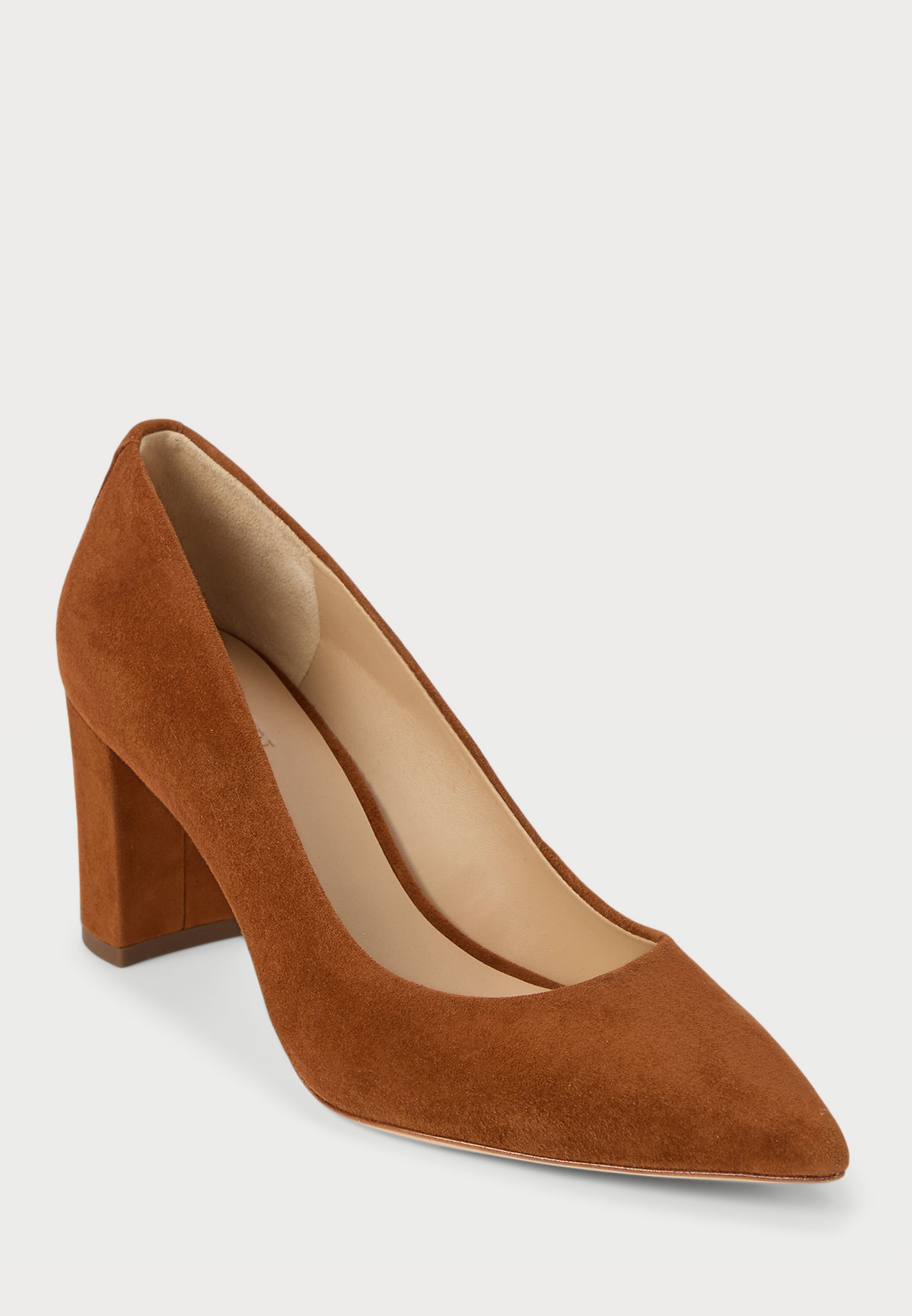 Lauren Ralph Lauren LANETTE suède pumps met blokhak - Klassieke hakken - beige