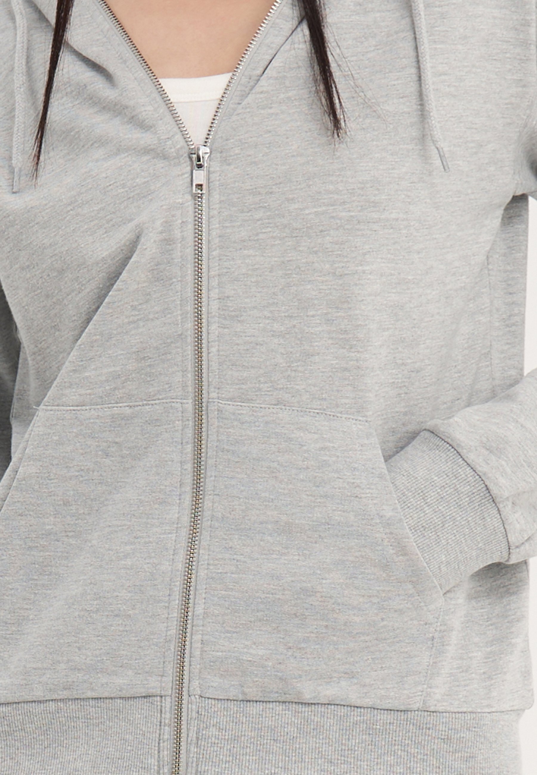 Even&Odd sweatshirt met rits - gemêleerd lichtgrijs