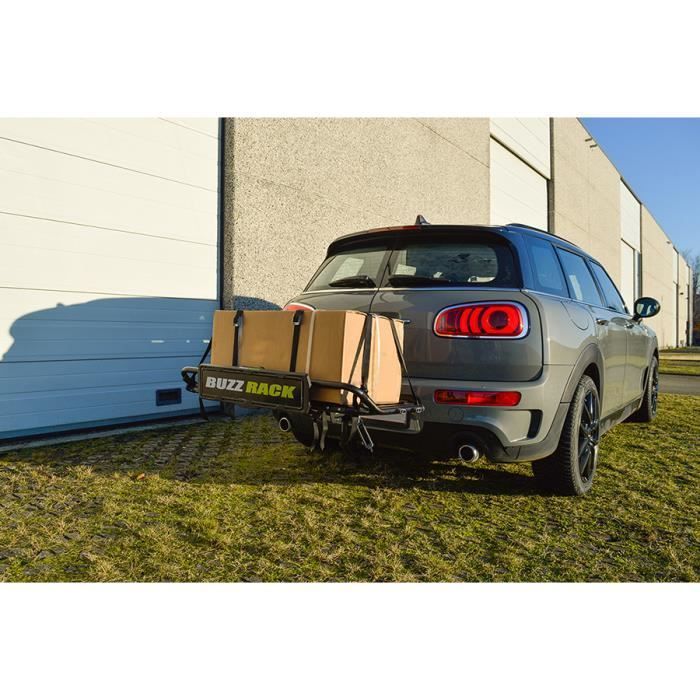Plataforma multiusos Buzzrack Pro S - Modelo Pro S - Capacidad de 75 kg - Soporte para matrícula - 4 correas incluidas