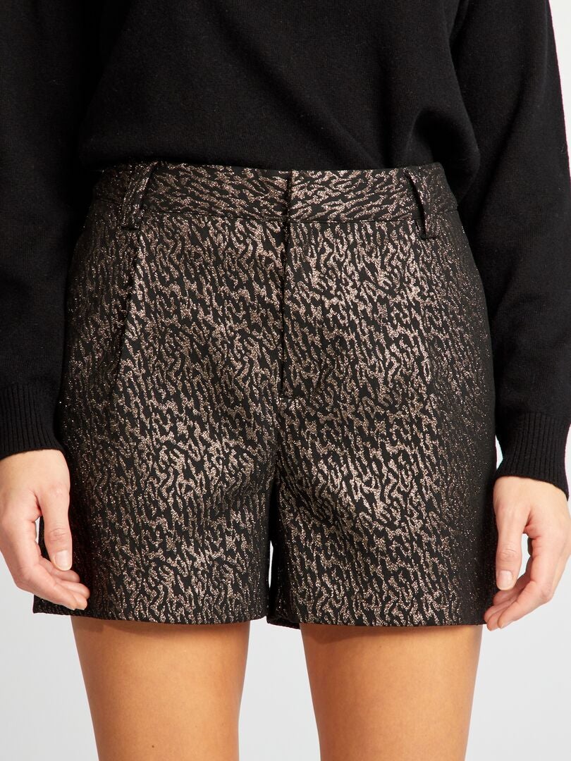 Pantalones cortos con estampado jacquard - NEGRO