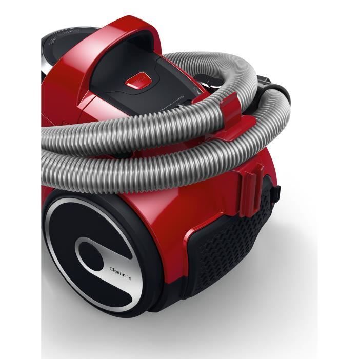Aspiradora sin bolsa BOSCH BGC05AAA2 Cleann'n, roja - 78 dB - 28 kWh/año - (h)epa - Cable de 9 m - Capacidad de 1,5 L - Cepillo universal - Cepillo para parquet