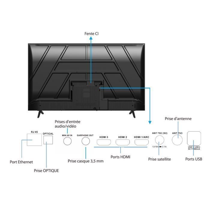 Televisor LED UHD - Continental Edison - 55