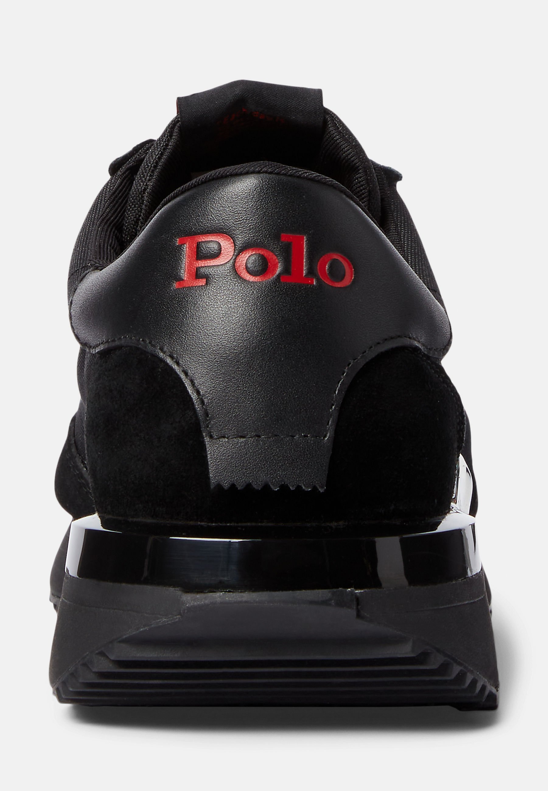 Polo Ralph Lauren TRAIN 89 SUEDE AND OXFORD TRAINER - Sneakers - triple black/red