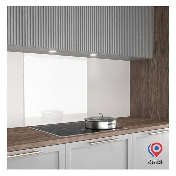 Crédence - Fond de hotte - AURYS - Verre - Extra blanc - Laqué blanc - 900*450 - 6 mm