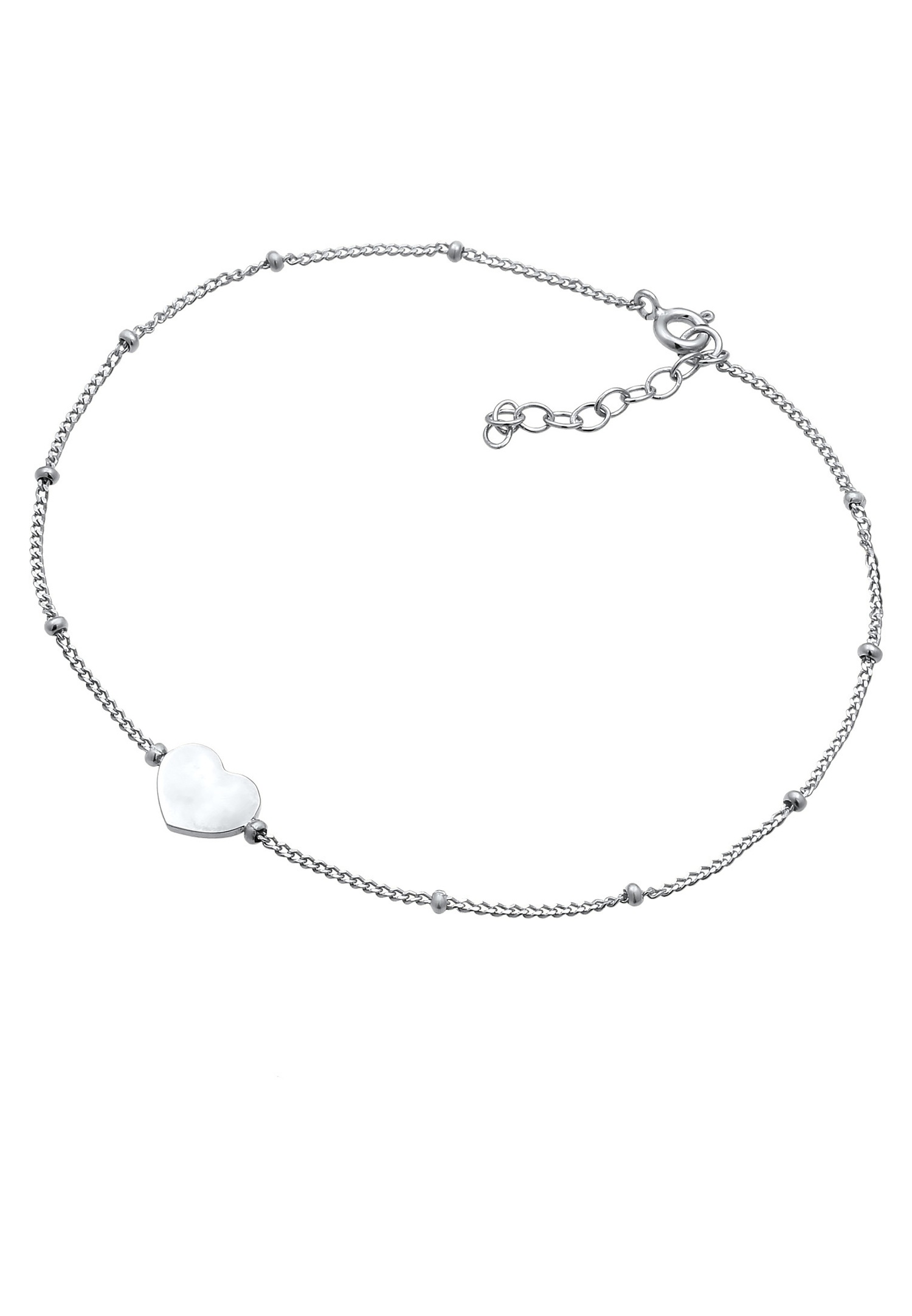 Elli de Cheville Coeur Réglable Bracelet de cheville Femme - (925/1000) Argent