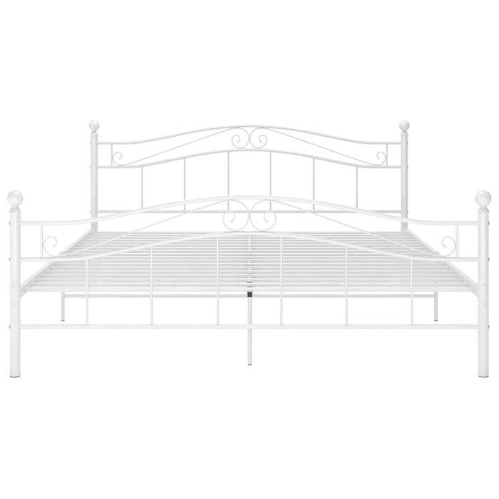 Cama de metal blanca de 200 x 200 cm - Carga máxima 150 kg - Estructura de cama de metal blanca de 200 x 200 cm 005_398503