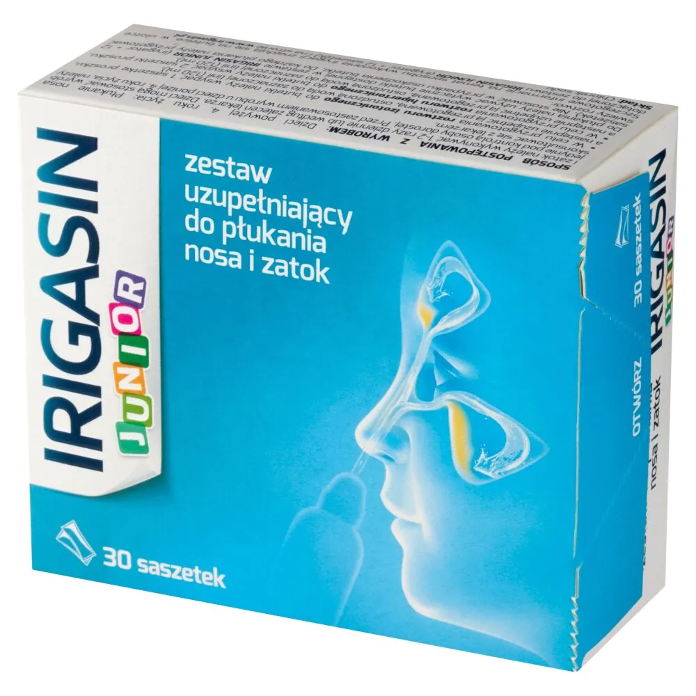 Irigasin Junior, Zestaw uzupełniający do płukania nosa i zatok, Saszetki