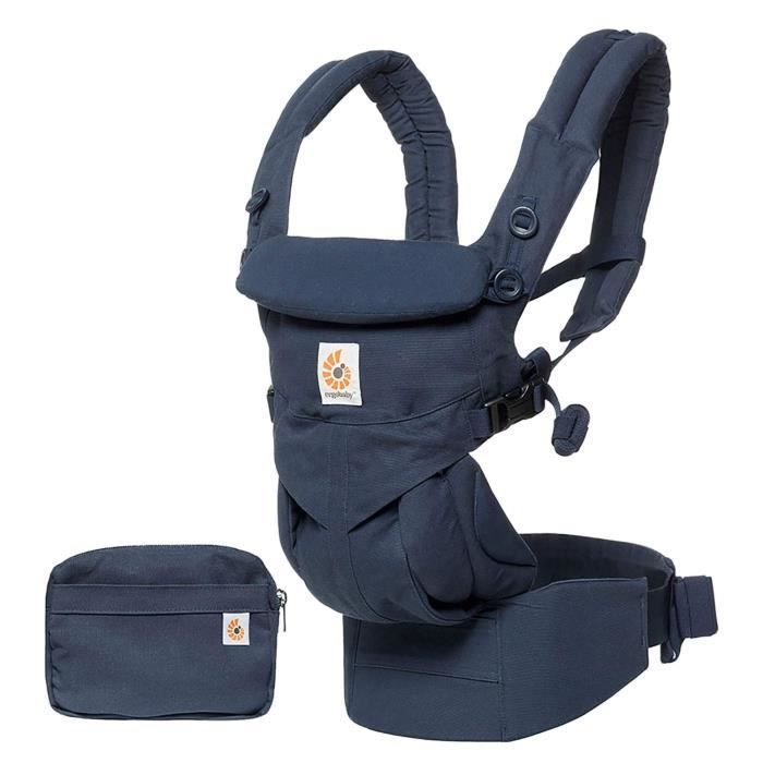 Ergobaby Babytrage ab Geburt, 4 Tragepositionen, Cool Air Omni 360, Mitternachtsblau