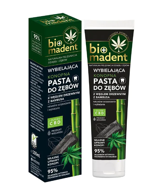 BIOMadent Konopna Pasta do zębów z Węglem Drzewnym z Bambusa Wybielająca