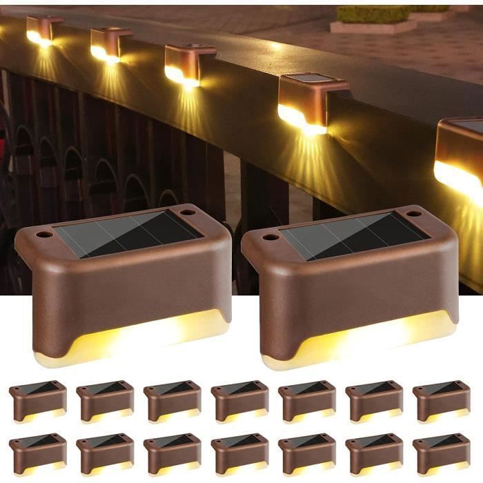 Lámpara solar - 16 unidades - LEDs de luz blanca cálida - Resistente al agua IP65 - Etiqueta para iluminación exterior