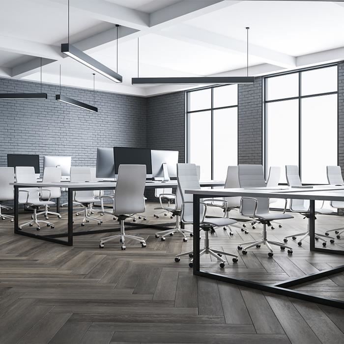 Suelo de PVC - XMTECH - Autoadhesivo - 2,5 m² - Antideslizante - Aspecto de madera gris oscuro