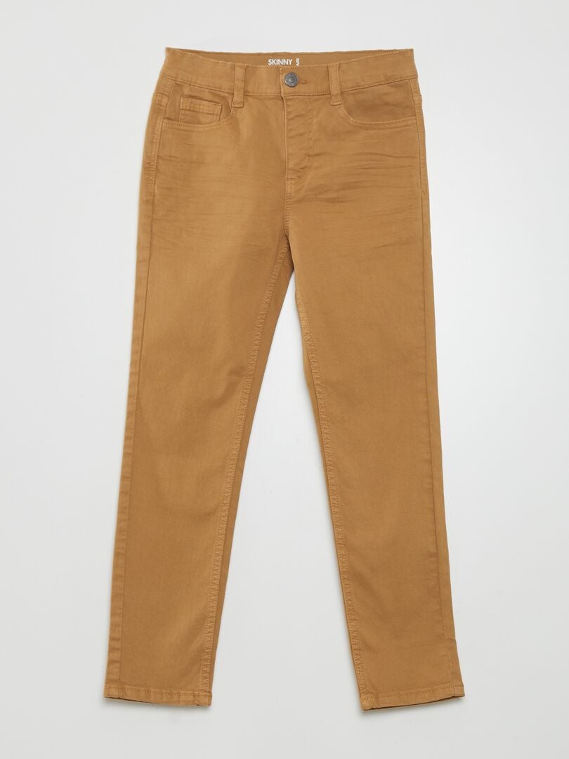 Calça skinny de cinco bolsos - Marrom