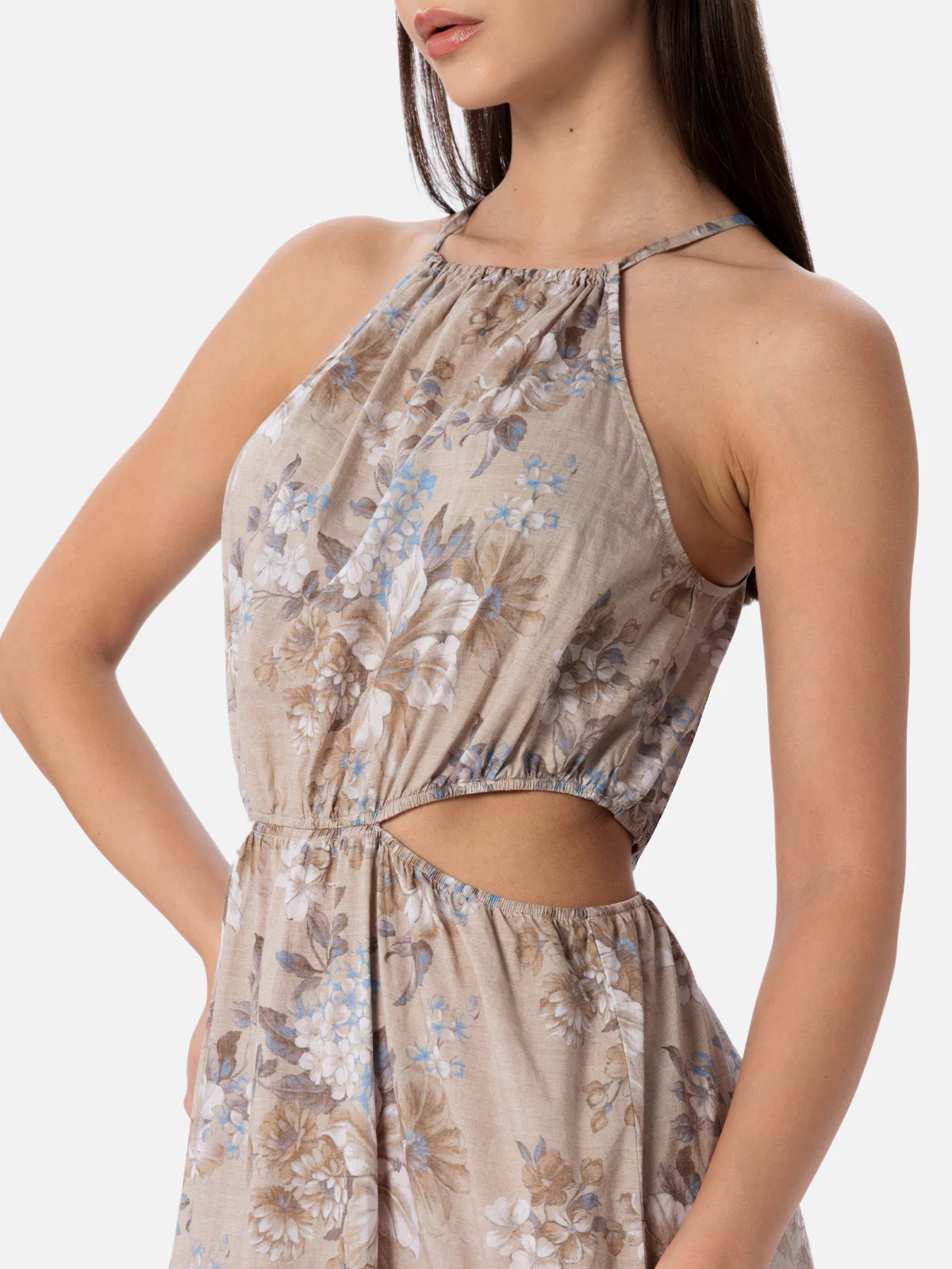 Lange jurk voor dames van Kaby met bloemenprint