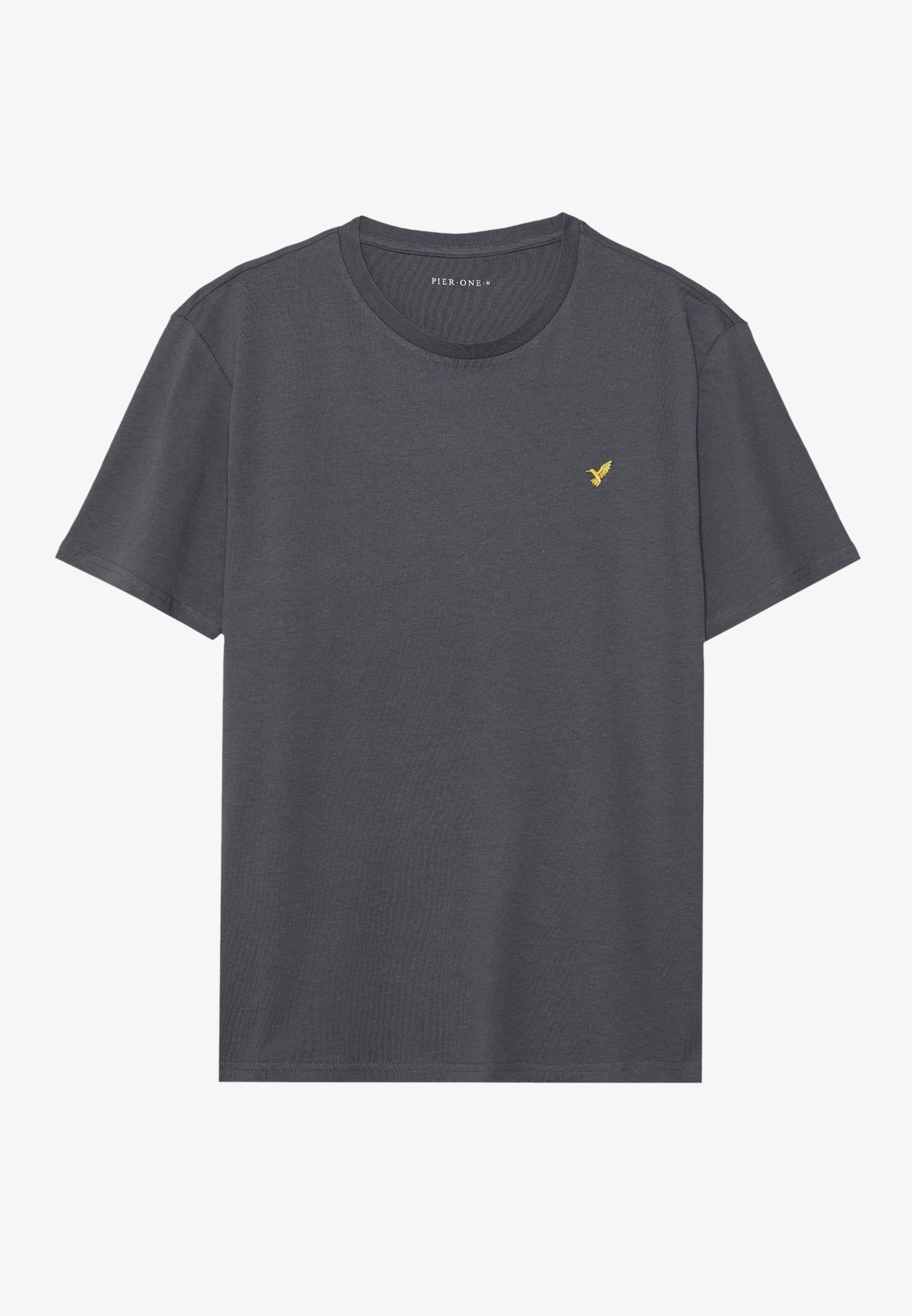 Pier One 3-pack - Basic T-shirt - donkergroen/gevlekt donkergrijs/zwart