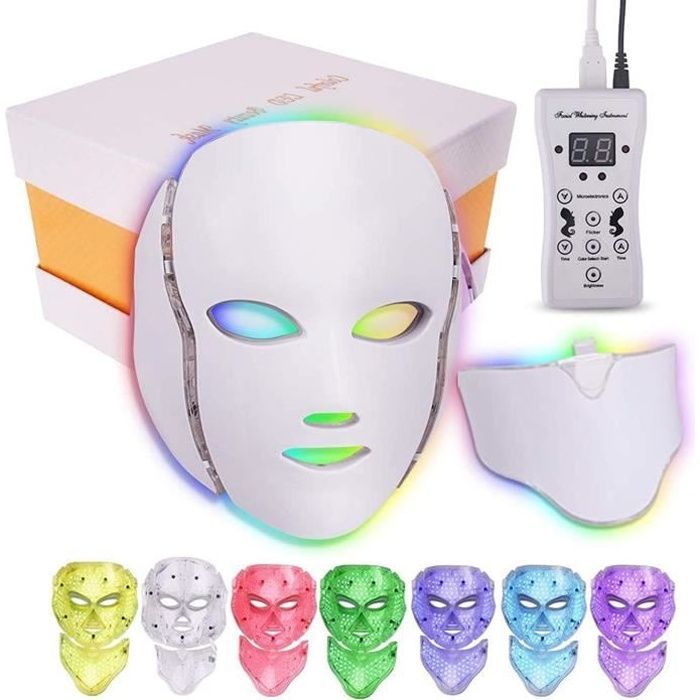 LED thérapie Masque Facial 7 Couleurs Lumière Photon Machine Masque Facial pour l'acné Rides enlèvement Soins du Visage rajeuniss295