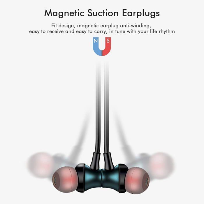 Écouteur Bluetooth sans Fil et IPX5, Sport Intra-auriculaire avec Microphone HD Couleur Bleu