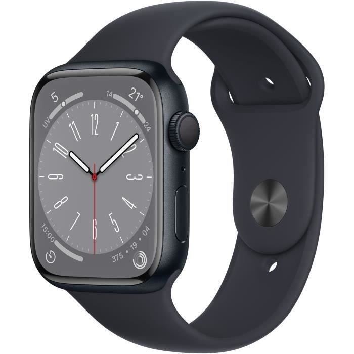 Apple Watch Series 8 GPS - 45 mm - Caja de aluminio Midnight - Correa deportiva Midnight (2022) - Reacondicionado - Excelente estado
