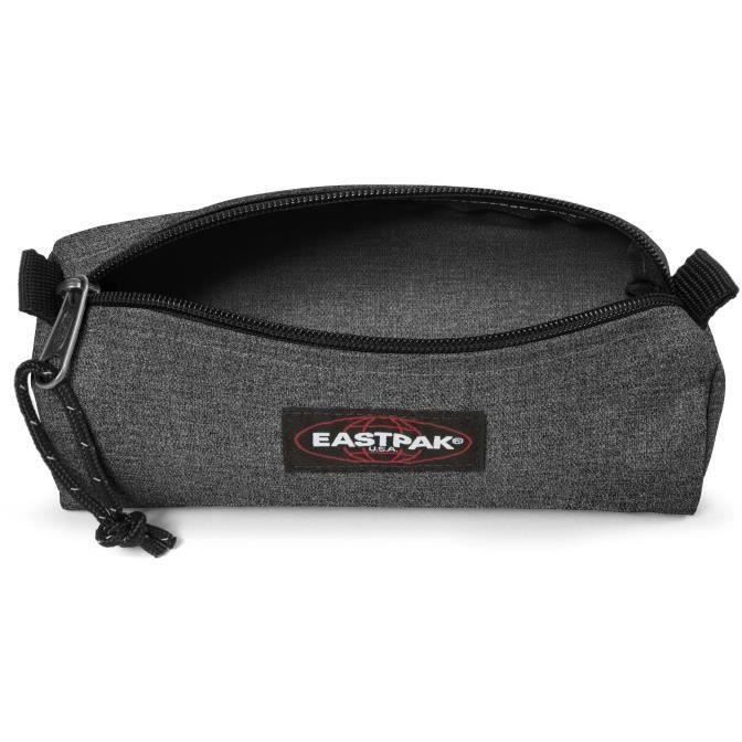 Mochila acolchada EASTPAK Pak'r de mezclilla negra + Estuche individual para lápices Benchmark de mezclilla negra