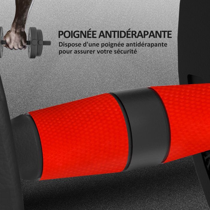 Juego de mancuernas ajustables 2 en 1 HOMCOM de 15 kg en total - Barras incluidas - Entrenamiento muscular y levantamiento de pesas