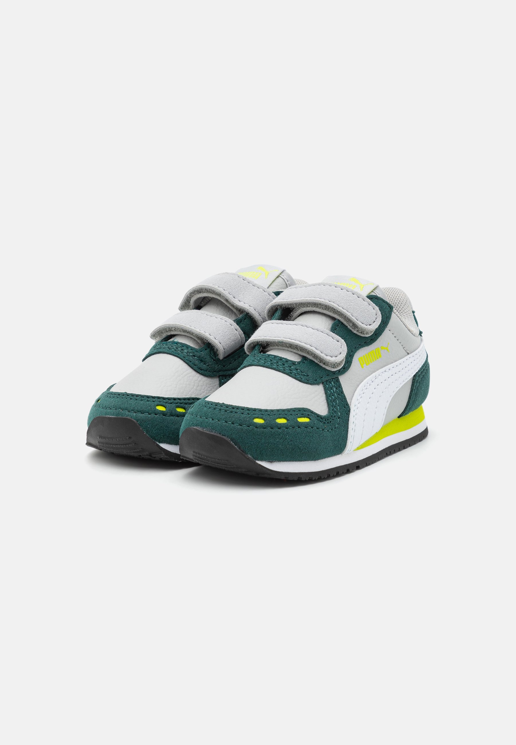 Puma CABANA RACER 20 UNISEX - Sneakers - coole lichtgrijze/witte/donkere mirte/limoengroene kleurstelling