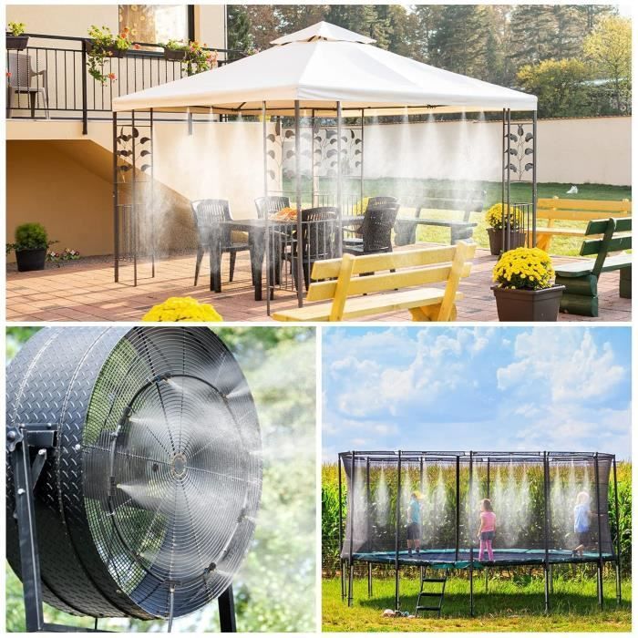 Outdoor misting fan - BRAND - 1 piece - Brass nozzle - UV-resistant hose - Reduces temperature to 20℃