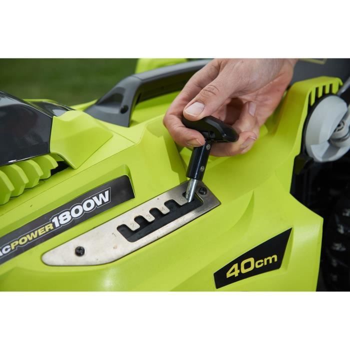 RYOBI - 1800W Lawnmower - 40cm Cutting Diameter - Collection and Mulching - Vertebrae™ Double Handle - RLM18E40H