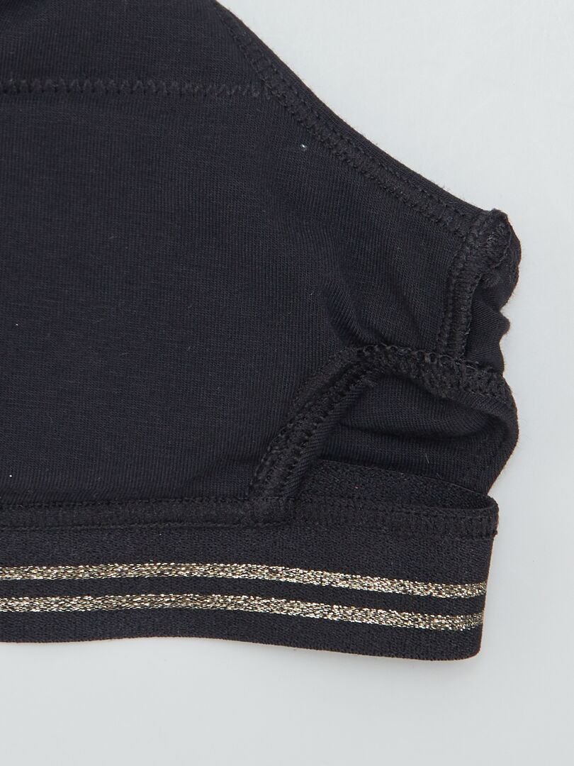 Sutiã acolchoado com detalhes dourados - preto