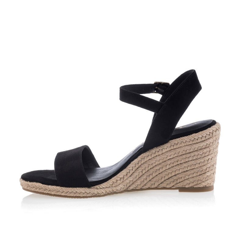 Svarte espadriller med tausåler til dame