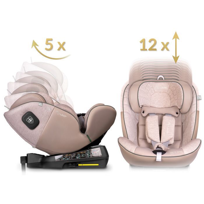 Nukido Aero Line Swivel Car Seat - 0-36 kg - ISOFIX - 360° Swivel - SIP Protection - 12 Headrest Positions