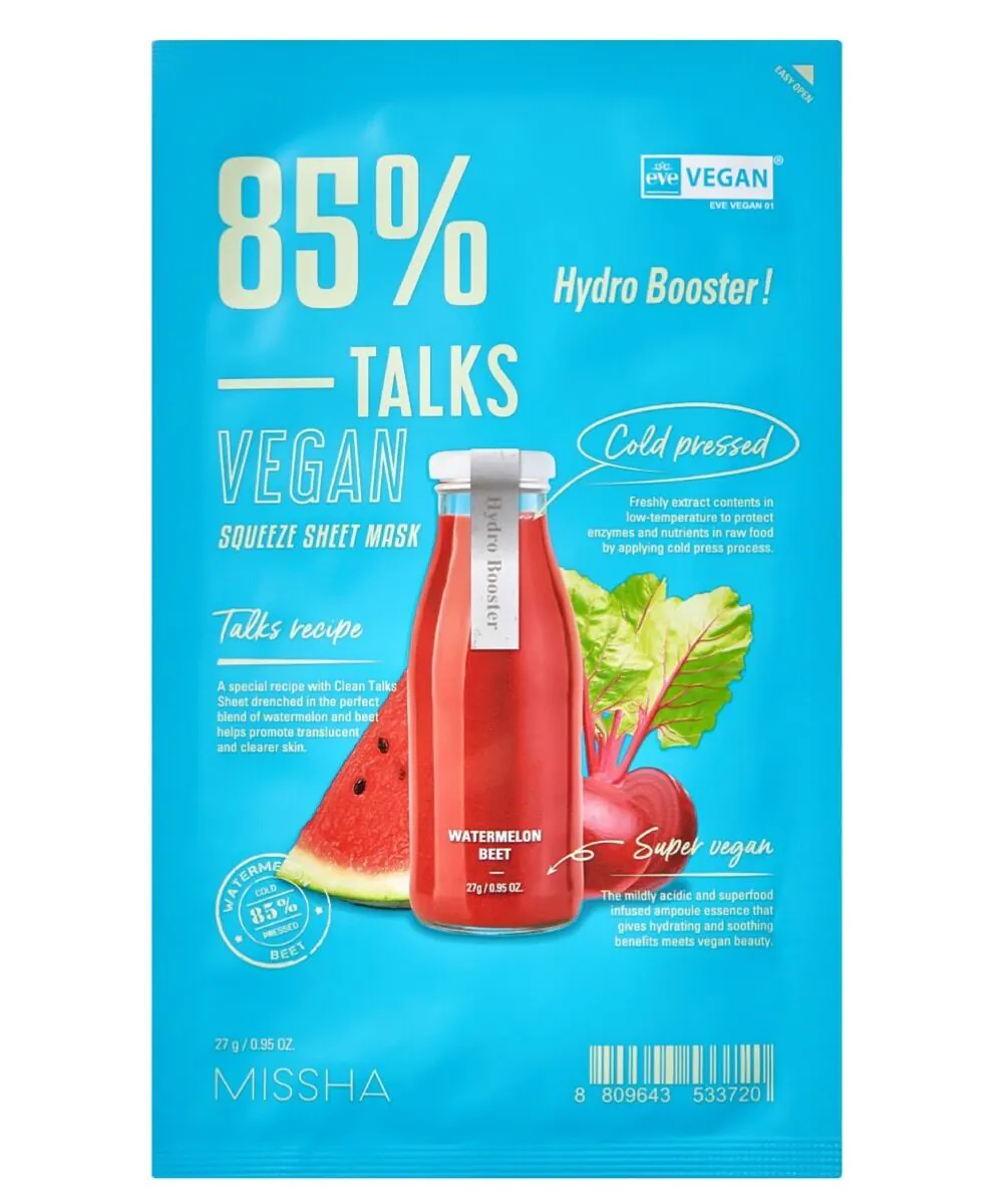 Missha Talks Vegan Squeeze Maska w płachcie, Hydro Booster