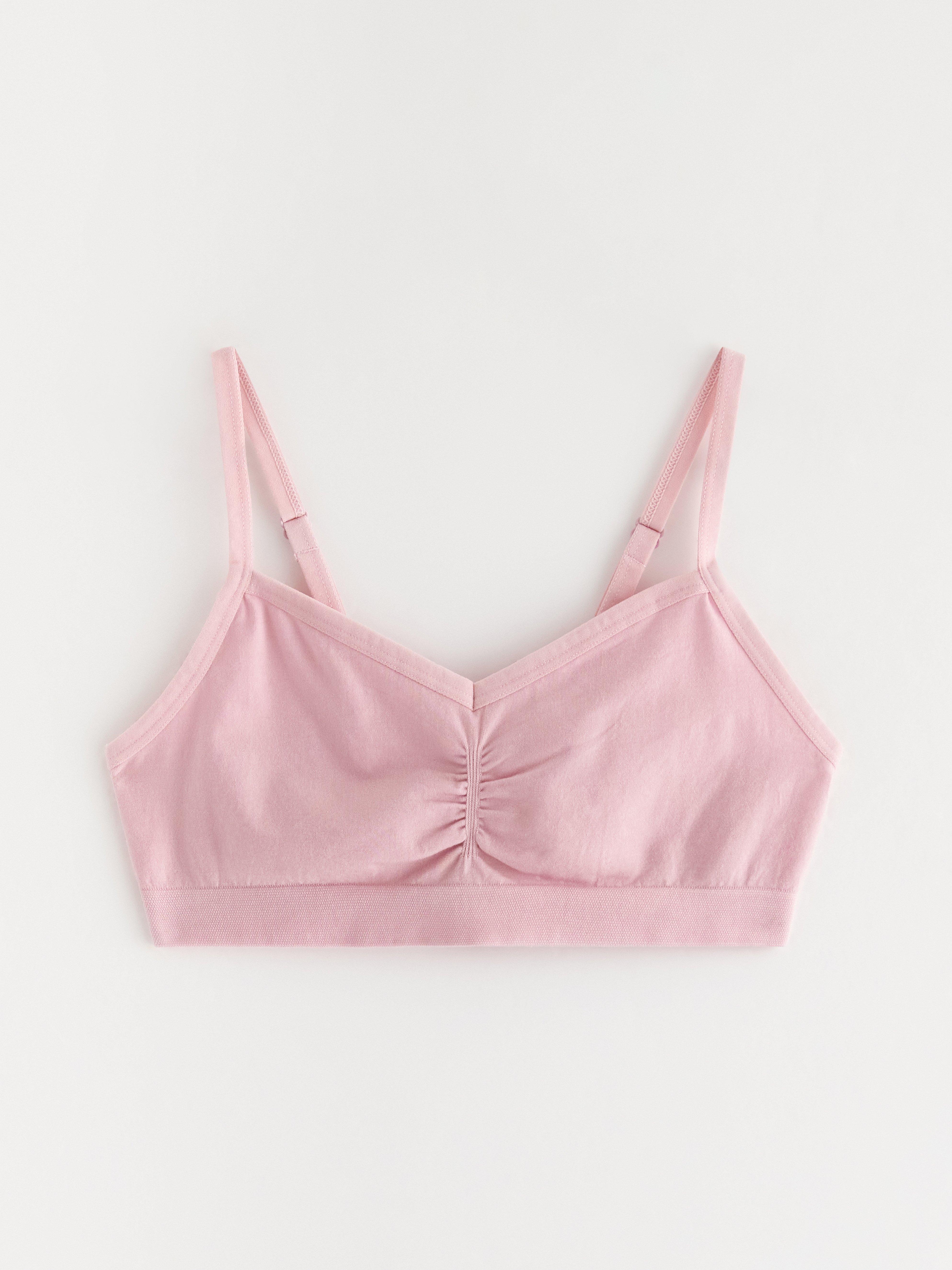 Bezešvý crop top v dusto růžové barvě