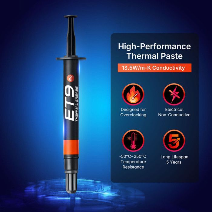 eleBite Wärmeleitpaste 2 g, 13,5 W/m·K Wärmeleitfähigkeit, langlebig, einfache Anwendung, kompatibel mit CPUs/GPUs/Servern