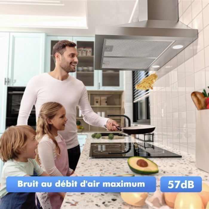 FIREGAS afzuigkap van 60 cm, 3 snelheden, recirculatie 335 m³/u met CC130 actiefkoolfilter