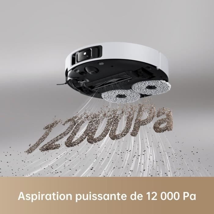 Aspirador robô Dreame X40 Ultra Complete com esfregão removível e elevável, limpeza completa com escovas.