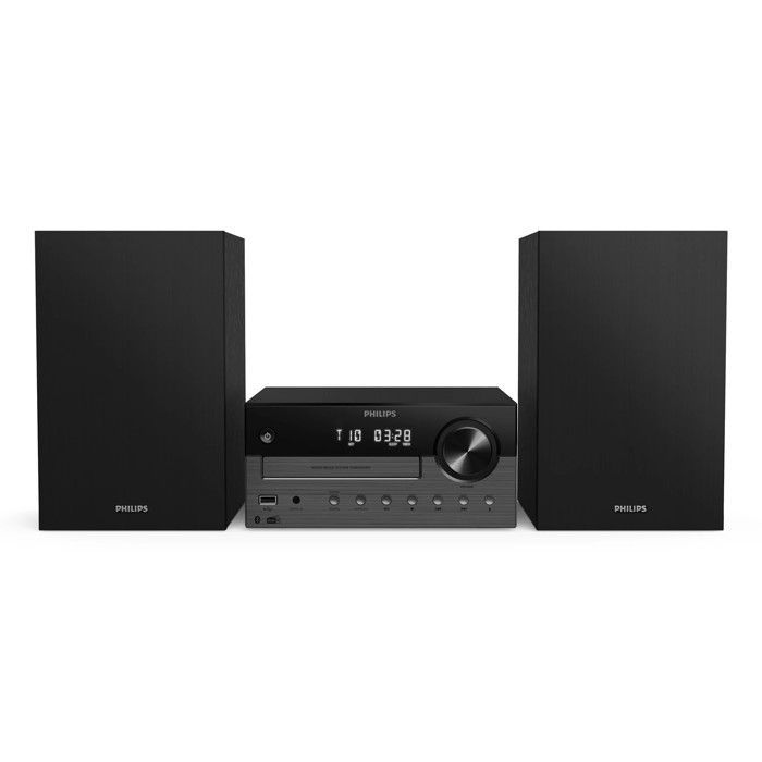 Philips TAM4505M2/12 Microsistema Hi-Fi 80W con Bluetooth, DAB+, CD, USB - Nero/Grigio