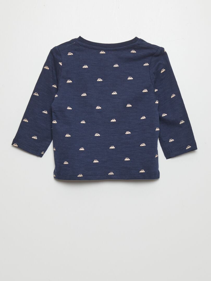 T-shirt met lange mouwen van jersey - BLAUW