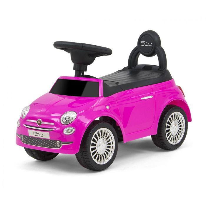 Milly Mally Fiat 500 Roze Baby Loopauto - Speelgoed voor Vroege Educatie ter Bevordering van Balans en Coördinatie - 12-36 Maanden