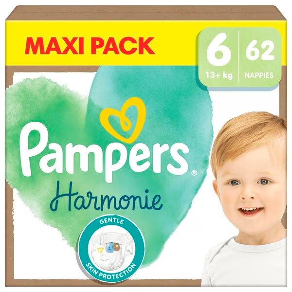 Plienky Pampers Harmonie veľkosť 6<br>Veľkosť 6 (13+ kg), 62 kusov